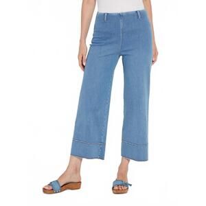 NEW LYSSE margo crop denim jeans in bleached blue